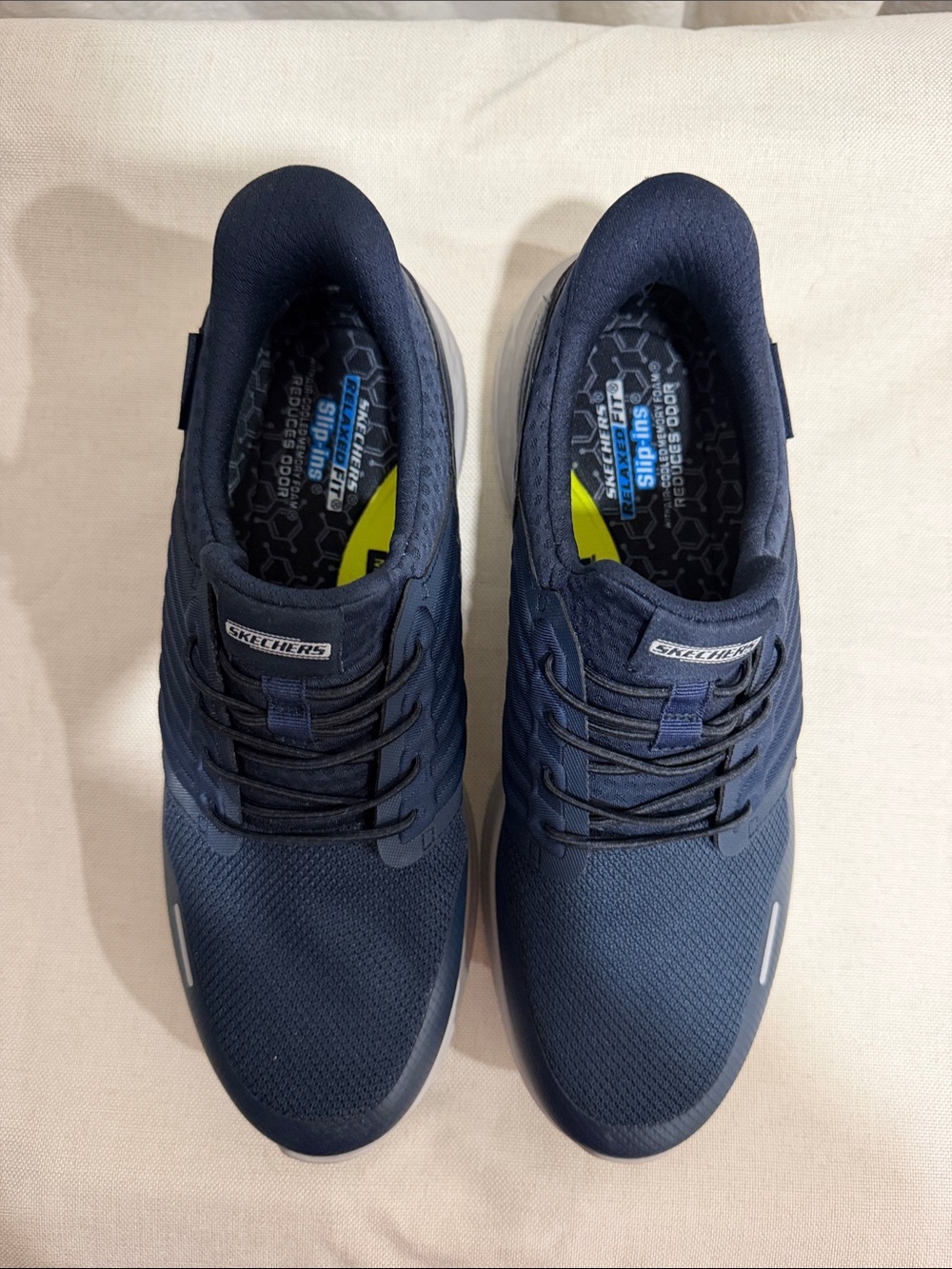 Skechers Men's Navy Athletic Lace-Up Slip-Resistant Sneakers